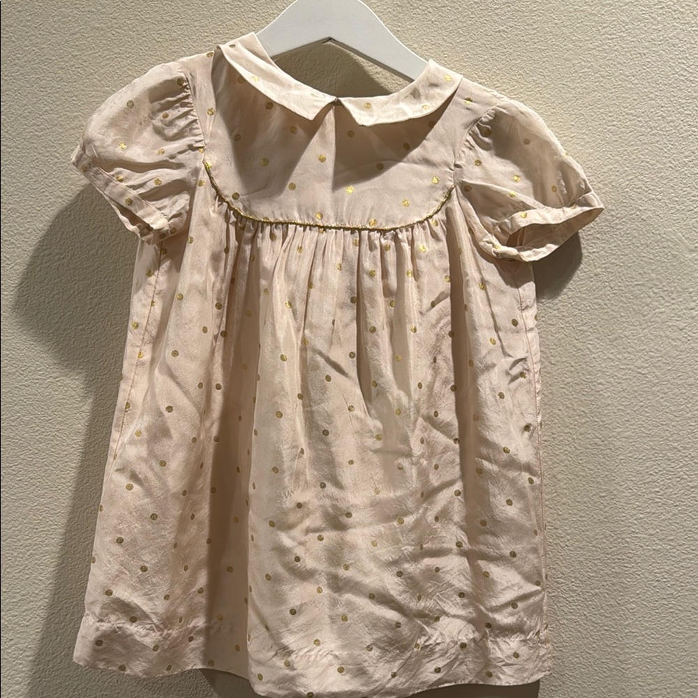 Bonpoint Kids Cream Polka Dot Dress in size 3